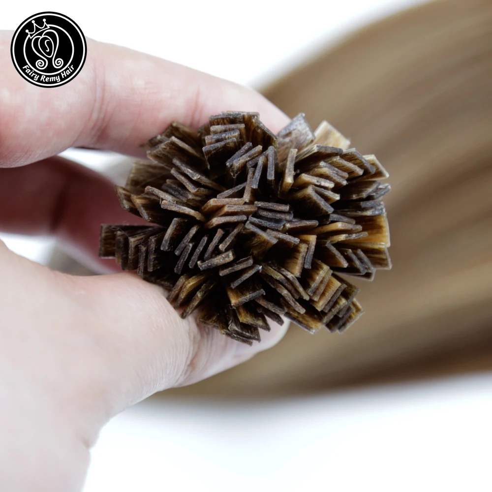 Сказочные волосы Remy 0 8 г/локон 14 &quot18&quot 22 &quotRemy человеческие для наращивания с