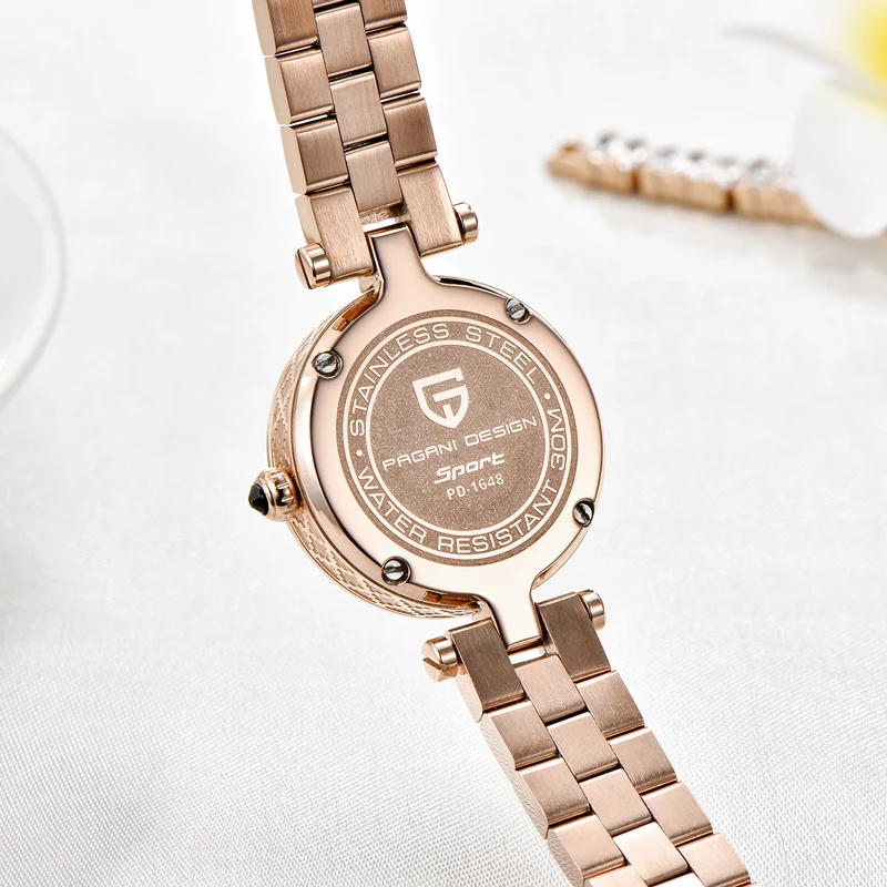 PAGANI DESIGN Luxury Women Watch Pink And Gold Full Steel Creative  Wristwatch Casual Women Quartz Watches Gift Relogio Feminino enlarge
