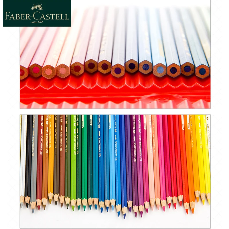 Набор цветных карандашей Faber Castell 24/36/48/60/72 цветов красная железная коробка