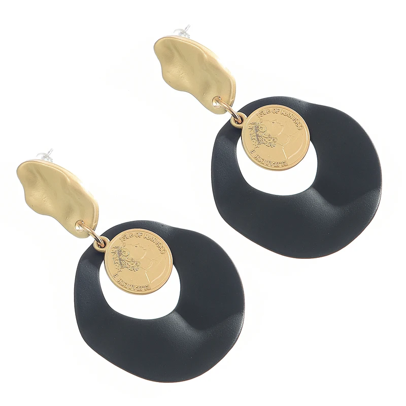 Женские серьги Inokeey Boho круглые капельки в форме монеты ювелирное украшение виде