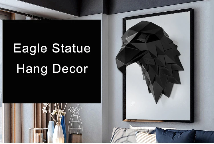 3D статуэтка «Голова Орла» аксессуары для украшения дома абстрактная скульптура в виде животного настенный Декор статуя для гостиной Фреска художественное ремесло