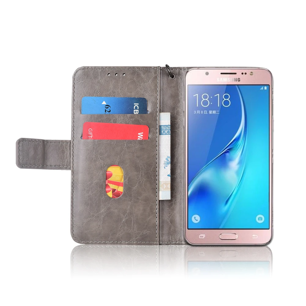 Кожаный чехол с откидной крышкой для Samsung Galaxy J5 2016 SM-J510F J510 чехол-бумажник из ТПУ 2015