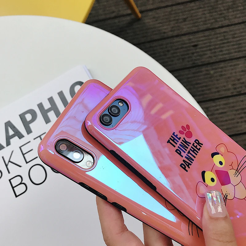 Чехол-светильник синего цвета для huawei P20 P30 Lite mate 20 Pro 20X Розовая пантера мягкий чехол для Honor 20Pro 20i V20 Nova 3 3i 4 5Pro 5i