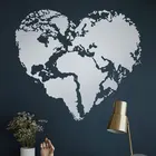 Виниловые настенные наклейки в форме сердца с изображением карты мира для дома, офиса, гостиной, спальни, украшения стен, художественная роспись DT15