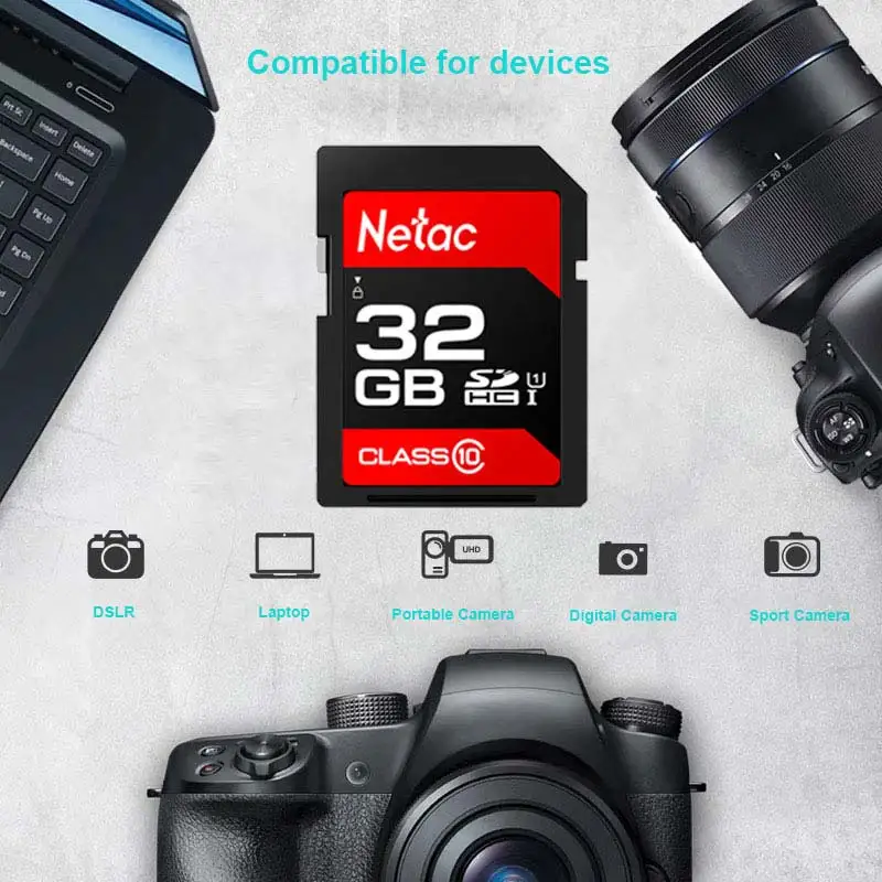 Netac SD карты 16 ГБ Памяти высокоскоростная карта до 90 МБ/с./с. Full HD 4 к DJ музыка