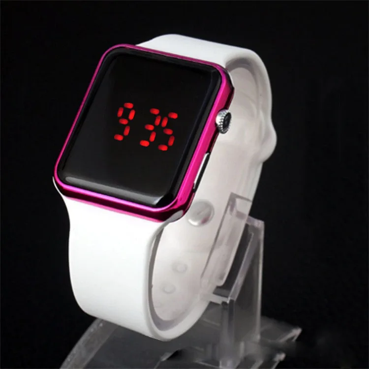 White Purple Бренд силиконовый спортивный светодиодный цифровые кварцевые часы для мужчин и женщин модные наручные часы Relogio Masculino Feminino - Цвет: White Purple