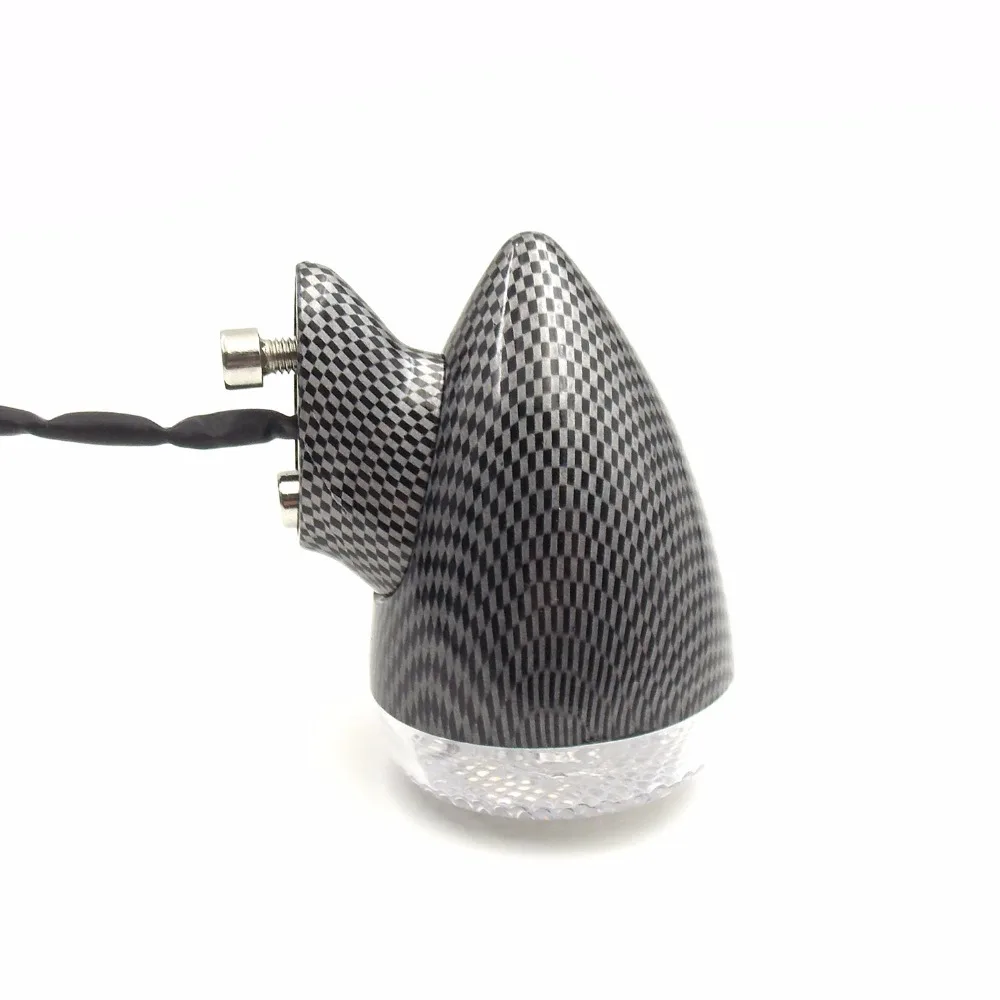 4 шт. углеродное волокно Стайлинг мотоцикла светодиодный сигнал поворота стоп 12 В