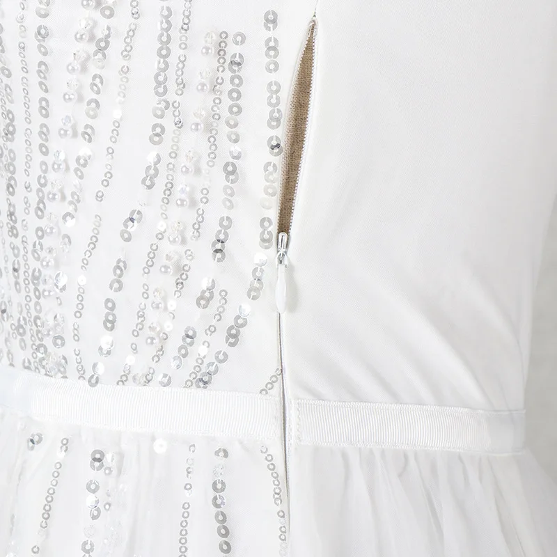 Белое шифоновое длинное платье для женщин Для высокого класса Вечерние Вышивка