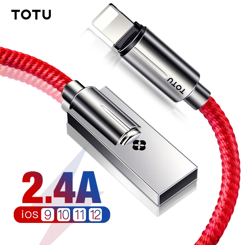 TOTU цинковый сплав USB кабель для iPhone X 8 7 6 быстрая зарядка данных зарядное