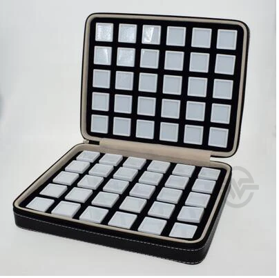 inside box 3x3cm Высококачественная кожаная сумка с драгоценными камнями для путешествий с застежкой-молнией, Сумка с бриллиантами, коробка с драгоценными камнями для хранения камней, Сумка с маленькими драгоценными камнями - Цвет: inside box 3x3cm