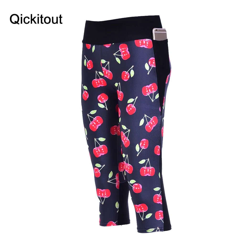 Прямая доставка хит продаж женские штаны с 7 точками леггинсы милые вишни