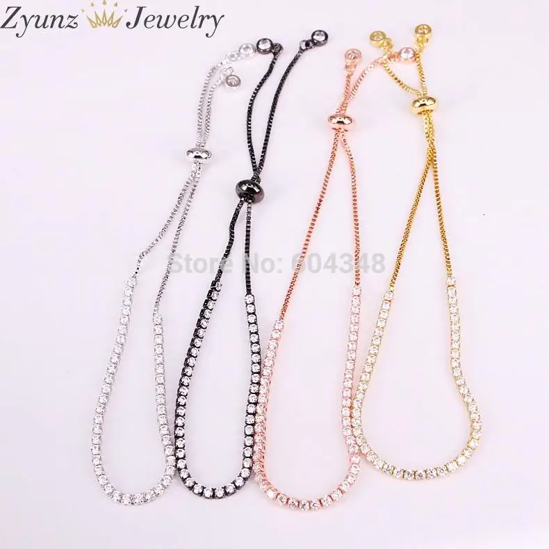 mix color 10 шт. ZYZ333-6210 золото/серебро/черный браслеты цвет Iced Out 1 ряд 2 мм теннисная цепочка CZ браслет с камнями для мужчин и женщин модные ювелирные изделия - Окраска металла: mix color