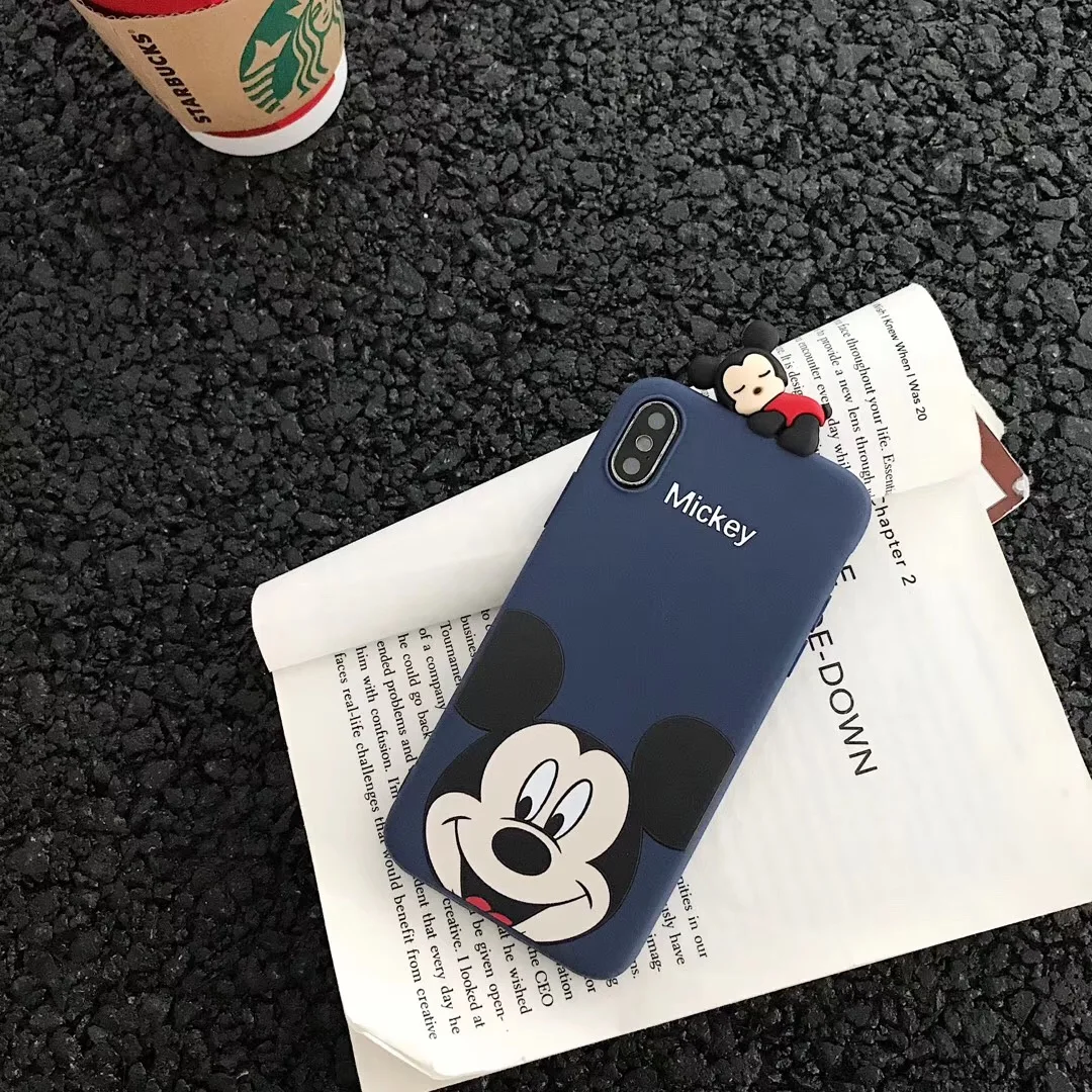 Mickey Minnie Couple 3D doll TOY Story phone case cover for iphone 7 8 6 S Plus X XS MAX XR super Cute sleep fundas Cqoue |