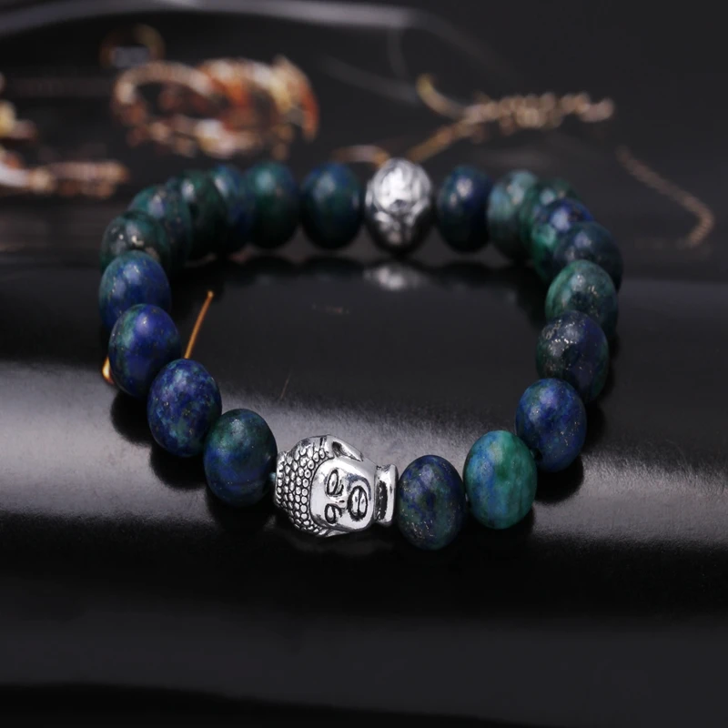 Натуральный камень Будды браслет Cuir Homme Bijoux Модные мужские браслеты дружбы