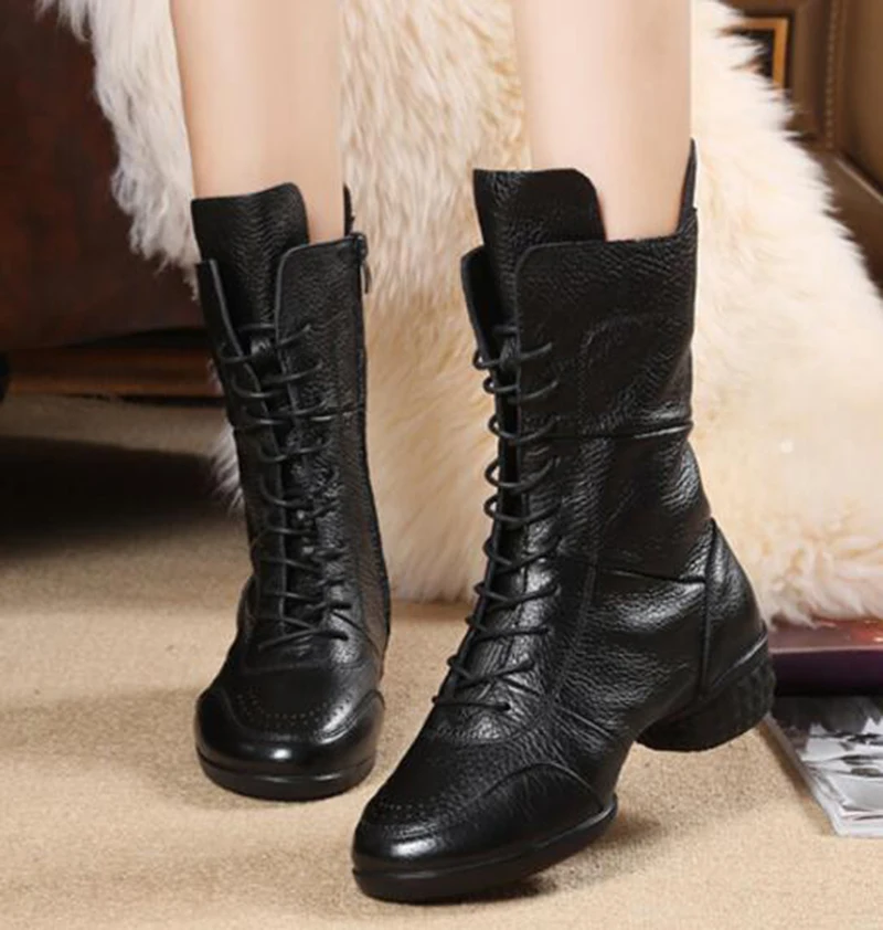 KNCOKAR New waterproof platform women's leather boots warm Martin with cotton on sale hot style | Обувь