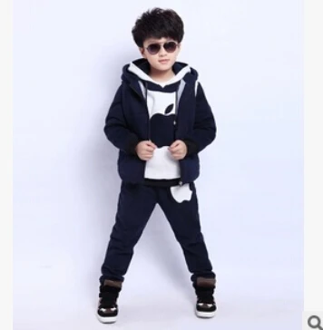 Комплект одежды 2015 зимой дети одежда плис загущающие мальчики / девочки