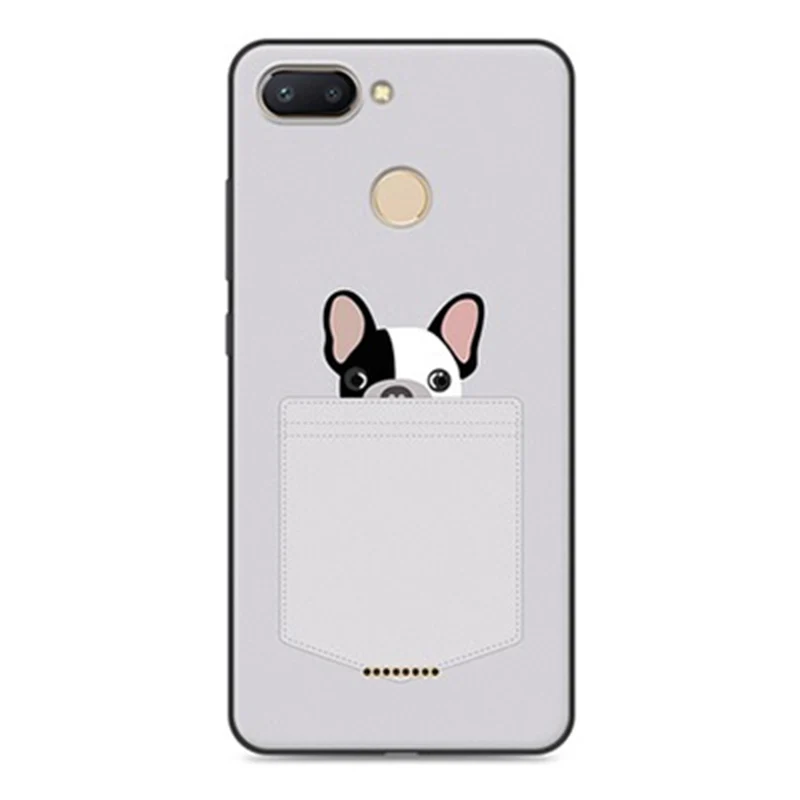 2 шт. чехлы для xiaomi redmi 6 чехол с рисунком из мультфильма мягкая задняя крышка redmi6 red