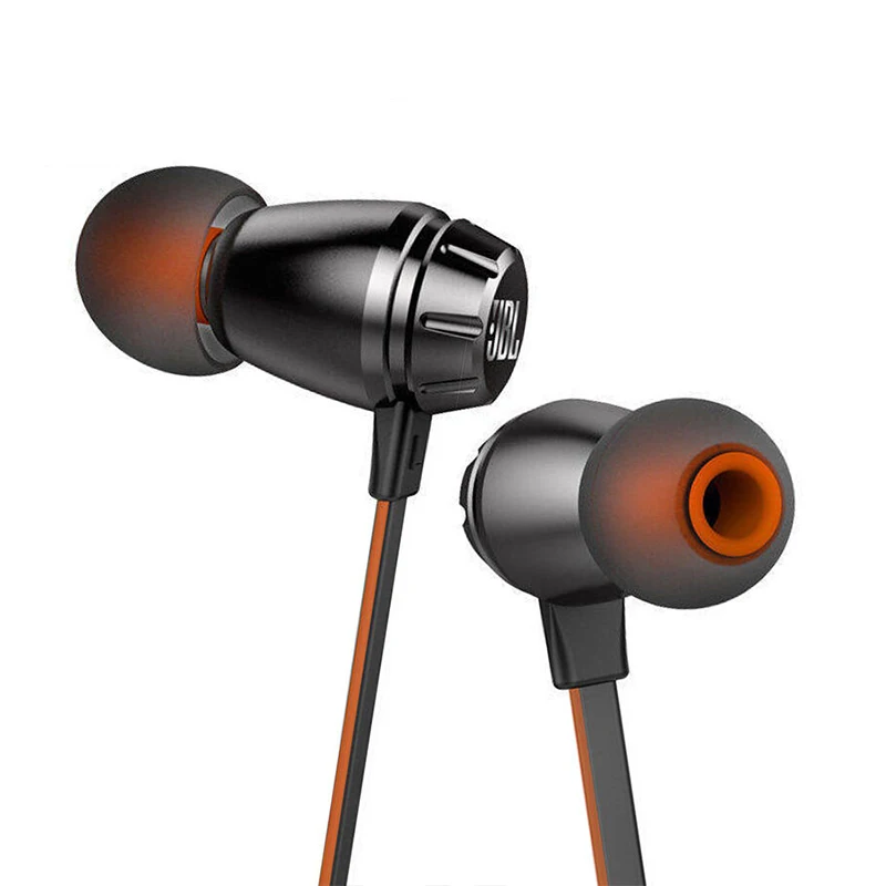 JBL T380A Проводные вставные наушники 8 мм+ 5,8 мм двойной Динамический драйвер с одной кнопкой дистанционного управления и микрофоном 3,5 мм разъем динамические наушники - Цвет: Black