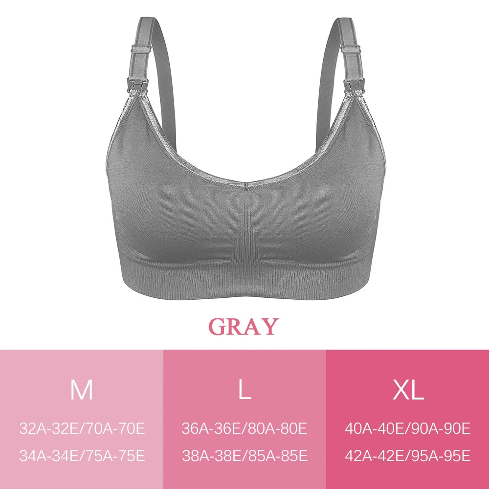 Gray bra Бюстгальтер для беременных+ трусики, Одежда для беременных, дышащий Женский Бюстгальтер для кормления грудью, нижнее белье, анти-провисание, нижнее белье размера плюс - Цвет: Gray bra