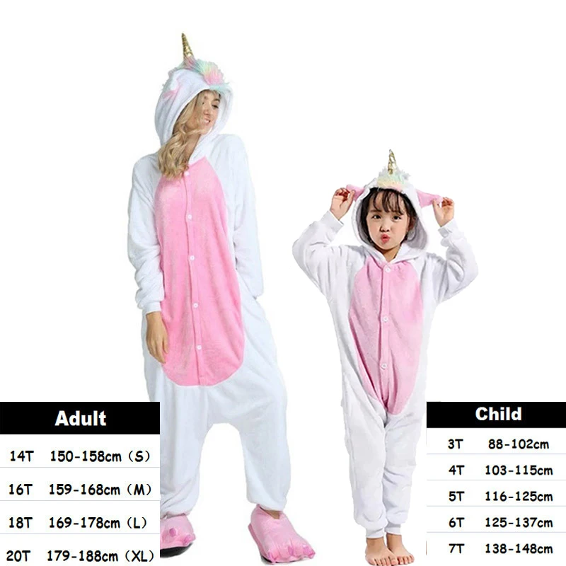 Розовый Единорог пижамы для детей взрослых Аниме косплей Кигуруми Onesie пижамы женские пижамы с капюшоном мультфильм цельный комбинезон