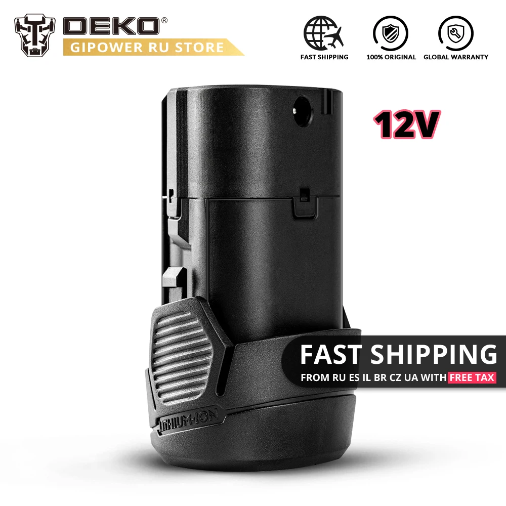 DEKO 12V MAX 1300mAh литиевая батарея для GCD12DU3 Аккумуляторная дрель|batteries batteries|battery battery