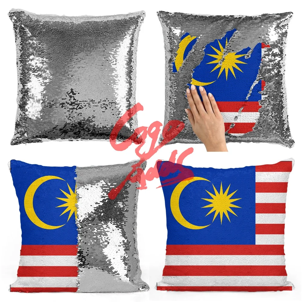 

Malaysia home decoration accessories room decoration cushion cover throw pillows reversible mermaid sequin pillow case cover