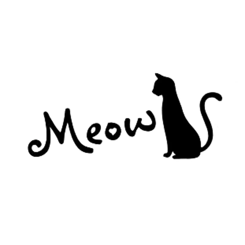 

12,4 cm * 5,5 cm Meow Cat Cartoon Car-Styling Decor Car Sticker Vinyl S4-0735
