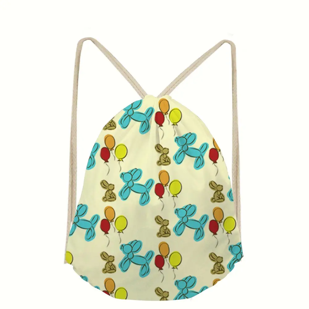 NOISYDESIGNS 3D Balloon Dog Print Drawstring Bags for Men Women Sack Bag Large String Backpack Junior School Girls | Багаж и сумки
