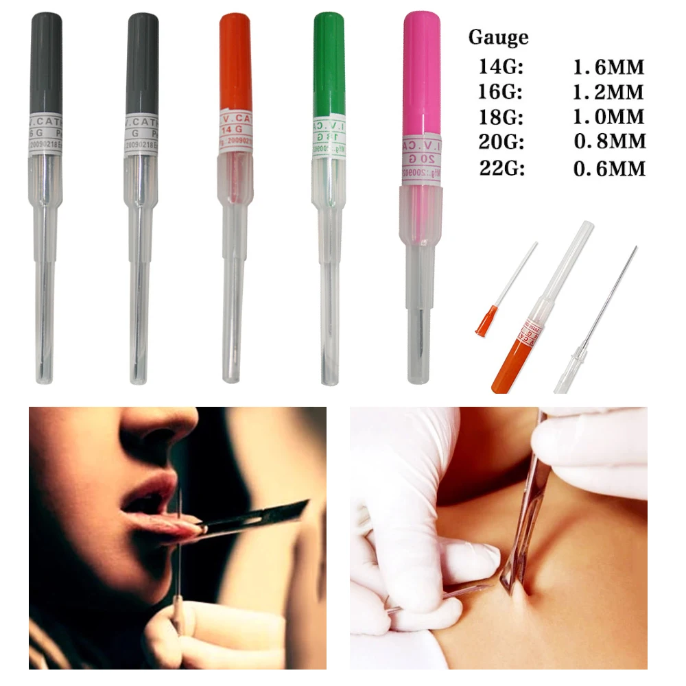 

YILONG Piercing Needle Piercing Tool 50PCS 18G Tattoo machine Catheter piercing needle piercing