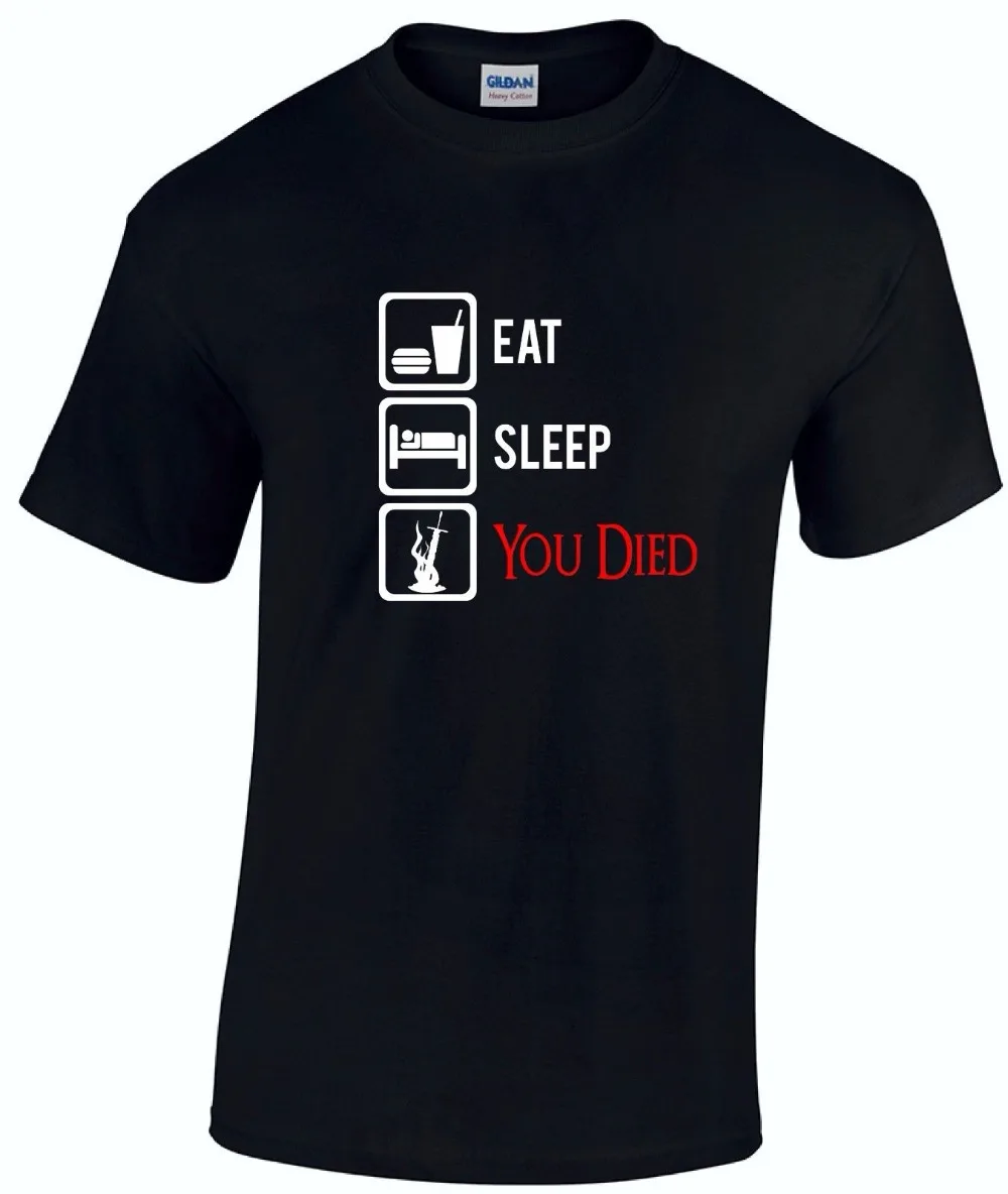 

Eat Sleep You Died T-Shirt - Funny Gamer Sunbros Fathers Day Gift Top Mens T Shirts Fashion 2019 Rude Top Tee Round Neck