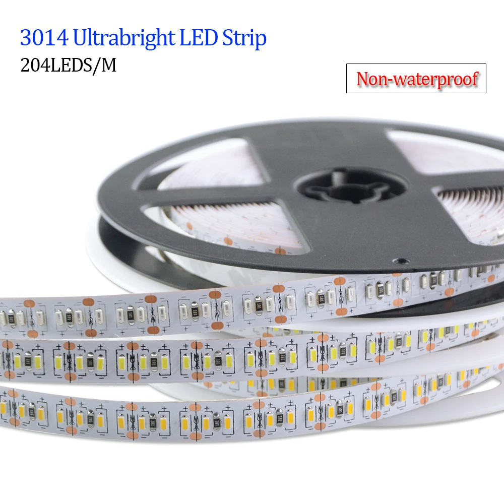 Супер яркая светодиодная лента 12 в пост. Тока SMD3014 IP20 IP65 водонепроницаемая 204