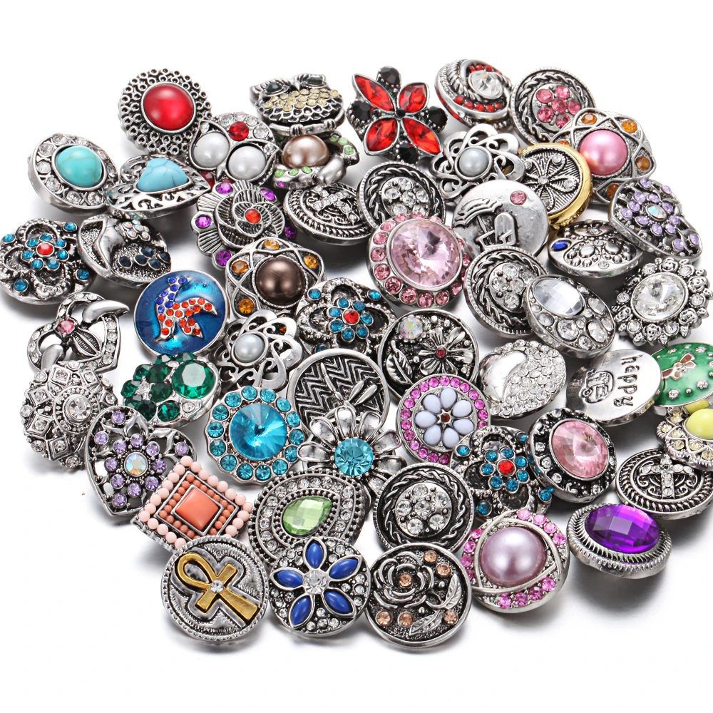 10 шт./лот оптовая продажа ювелирных изделий смешанные цветы со стразами 18 мм