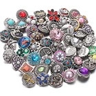 10 шт.лот оптовая продажа ювелирных изделий, смешанные цветы со стразами, 18 мм кнопки, ювелирные изделия, подходит для 18 мм браслетов, ожерелья, Женские Ювелирные изделия