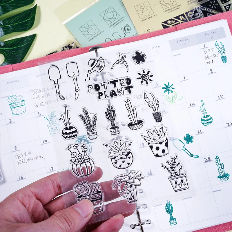 Transparent Clear Stamps Cartoon for Scrapbooking DIY Silicone Seal Photo Album Decor Embossing Folder Template Sheets | Канцтовары для