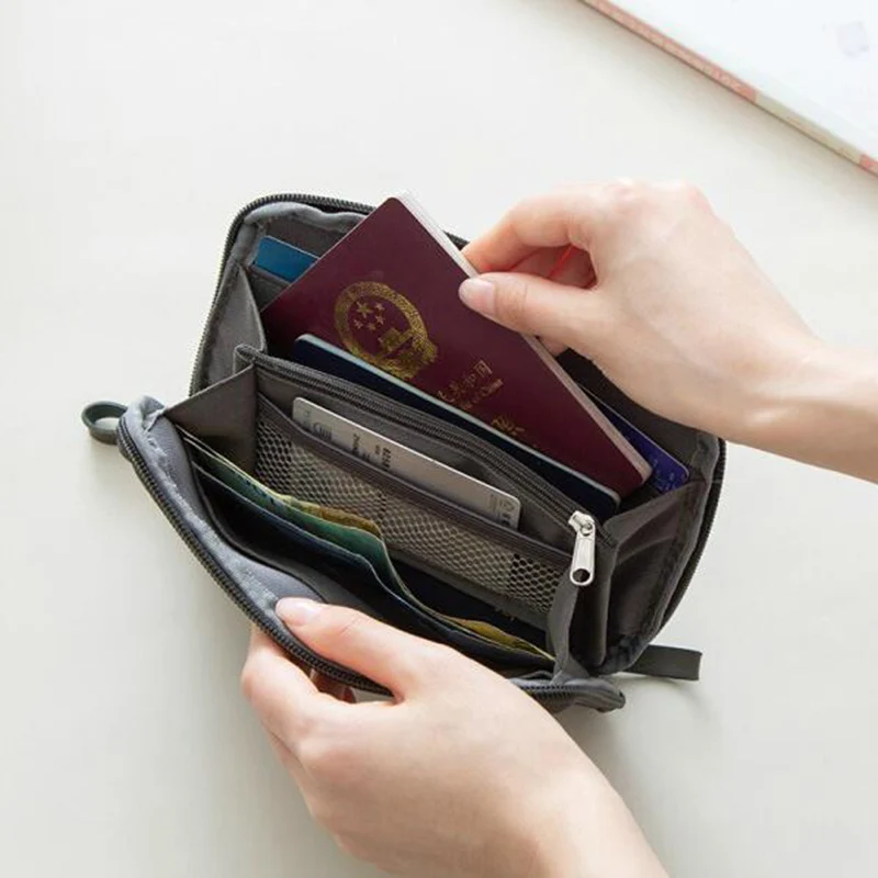 Нейлон Водонепроницаемый держатель для карт Travel Organizer большой Обложка для паспорта Портативный бумажник Бизнес кредитных карт кошелек сумка