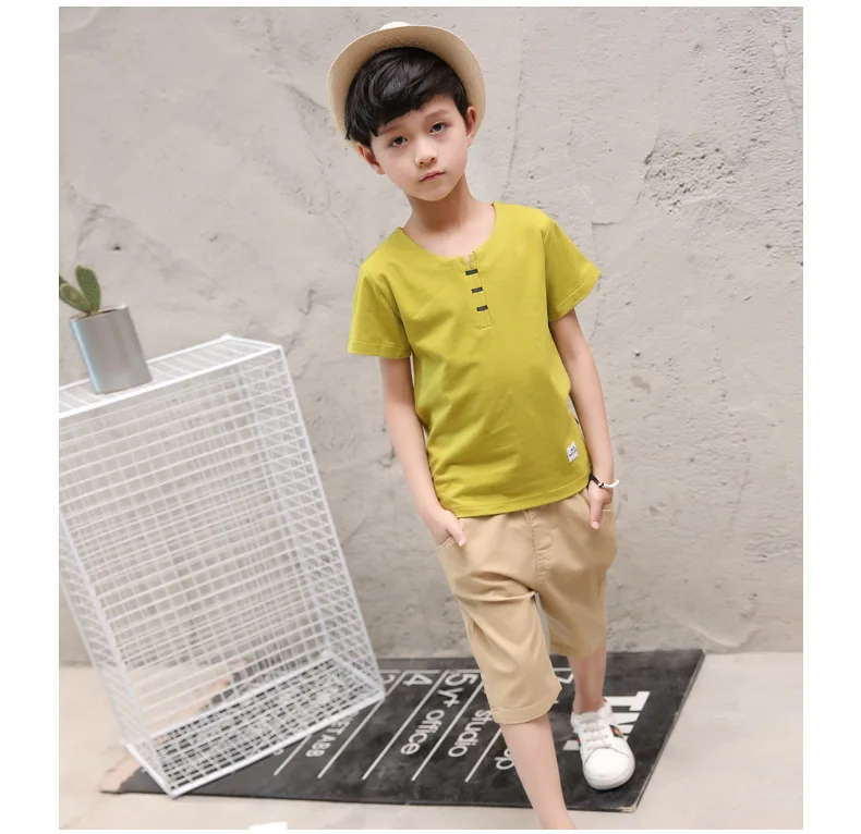 Summer Boy Clothing Set 2019 Teenage Kids Boys Sports Suit 4 6 8 10 12 14 Years Children Short Sleeve Shirt Shorts Outfit |