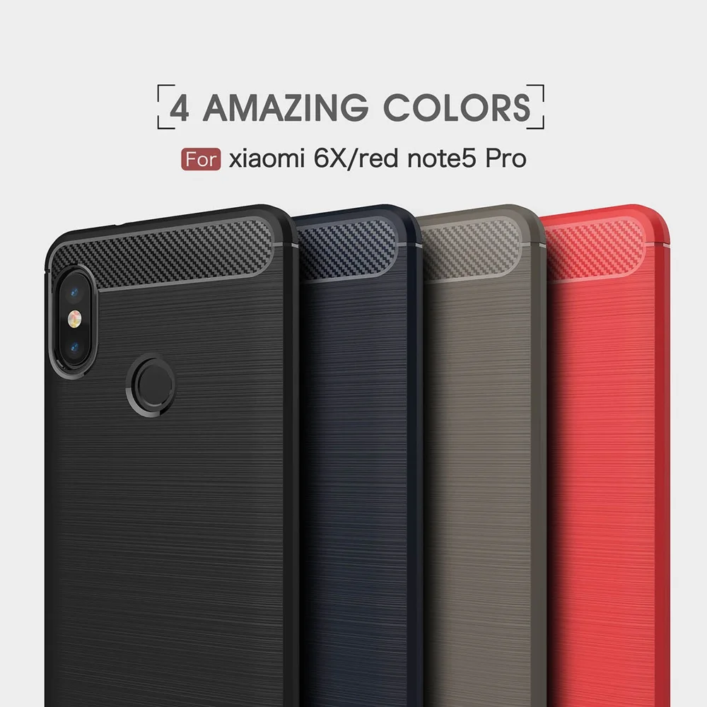 Astubia чехол для Xiaomi Redmi Note 5 Pro силиконовый Евразийского Версия углеродного Волокно