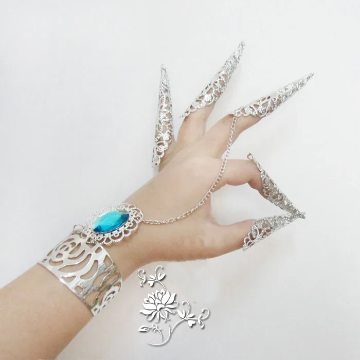 Китайский серебряный длинный гвоздь 8 см Алмазный танцевальный реквизит браслет