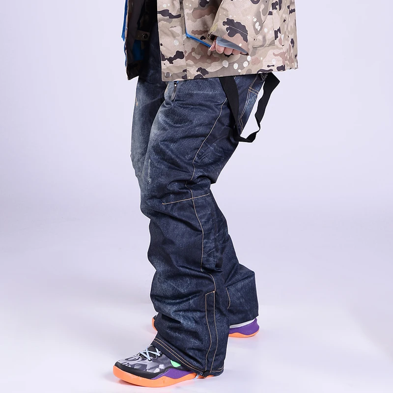 Лидер продаж Новый Жан сноуборд Брюки для девочек Подтяжки женщин деним лыжный