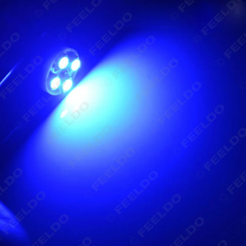 FEELDO 2 шт. 7 цветов BA9S T4W 1895 3528/1210 4SMD светодиодный Светодиодные Автомобильные