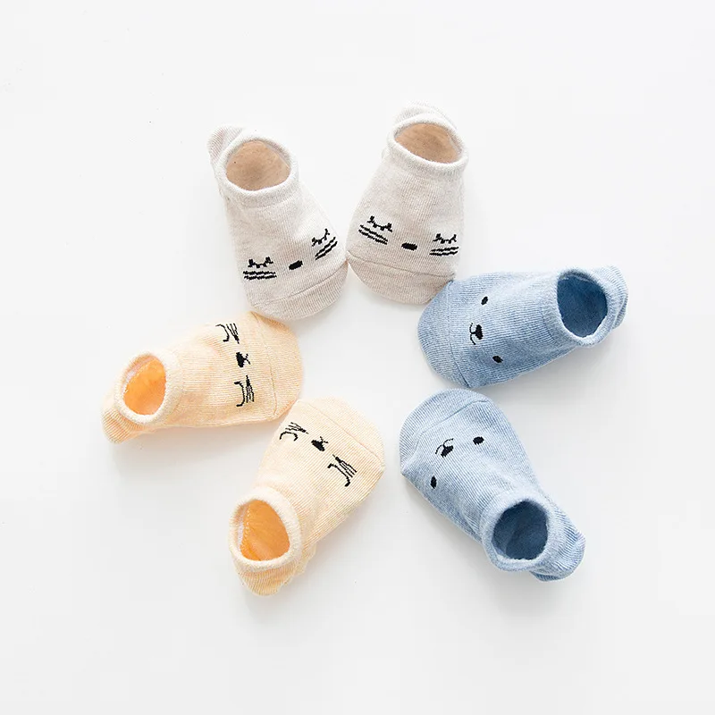 2017 Детские Короткие Носки с рисунком для девочек и мальчиков противоскользящие