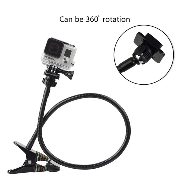 Регулируемое зажимное крепление + удлинитель для штатива 1 шт. черного винта GoPro