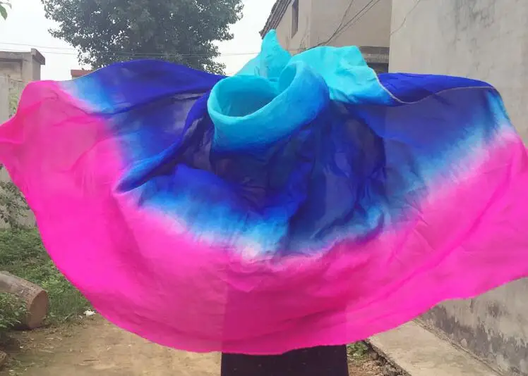 

Wholesale Kids Silk Veil Hand Scarf Shawl Belly Dancer Stage Performance Thrown Scarf Gradient 200cm/250cm Adult Free Shipping