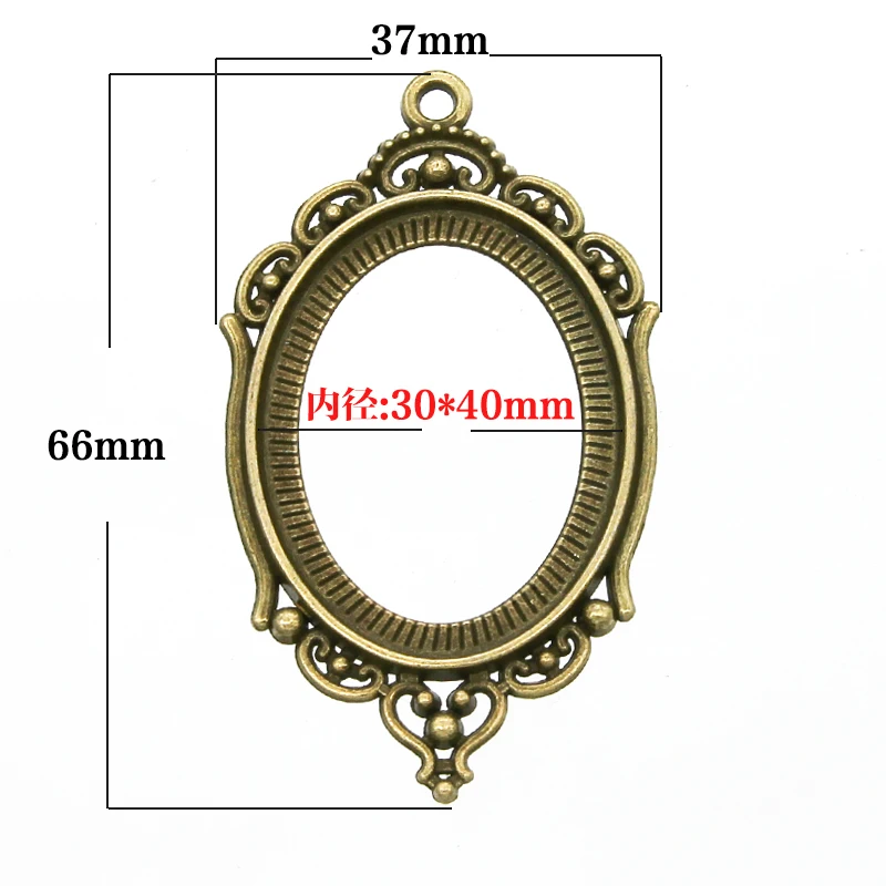 6PCS 30*40mm Pendant Oval Antique Bronze Gold Plated Cameo Convex Base Inlay Tray DIY Jewelry | Украшения и аксессуары
