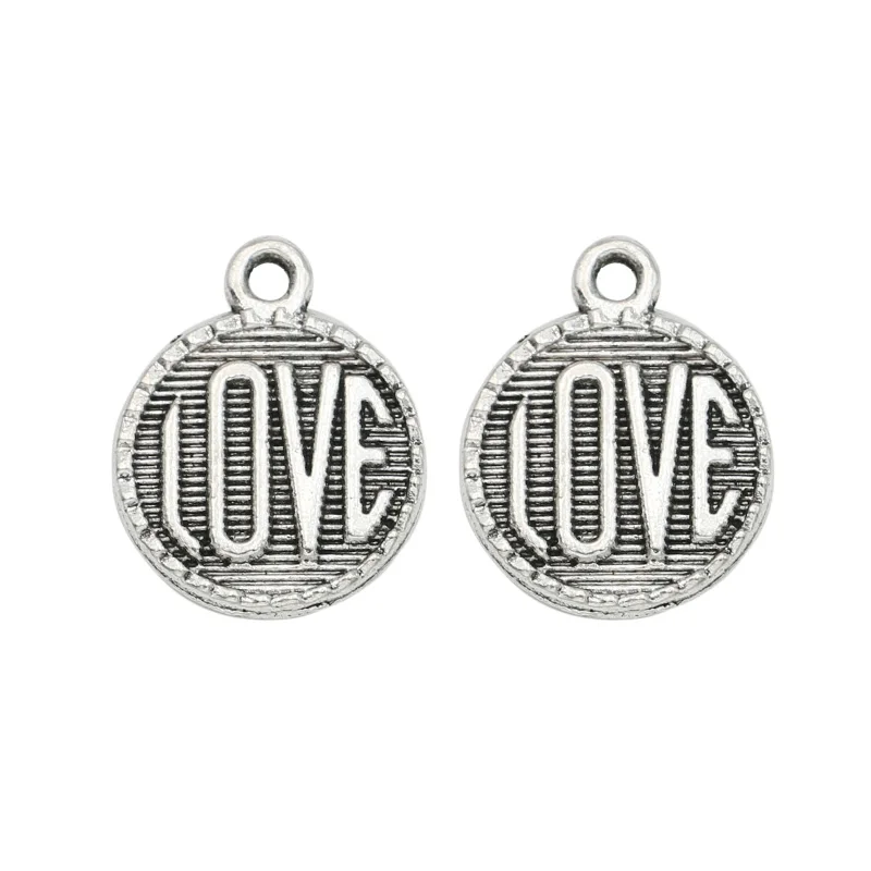 KJjewel античные с серебристым покрытием очаровательный кулон надписью &quotLove&quot для