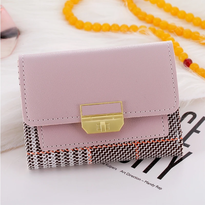 Модный женский кошелек контрастный маленький квадратный студенческий для монет