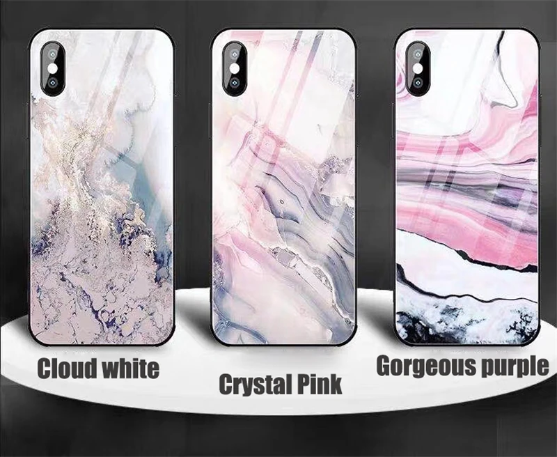 Роскошный чехол из мраморного стекла для iPhone X XS MAX XR XS стеклянный силиконовый чехол для телефона для iPhone 7 8 Plus чехол s для iPhone 6 S 6s