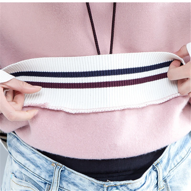 

2018 Spring Autumn New Fashion Women's Clothing Free Size O-Neck Top Loose Splice High Quality Female Boutique Hoody HJB84