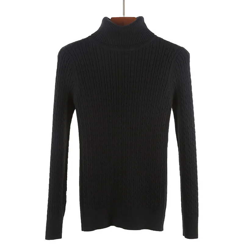 Осень-зима Новый Для женщин свитер трикотаж твист High-Neck Sweater модные тонкий