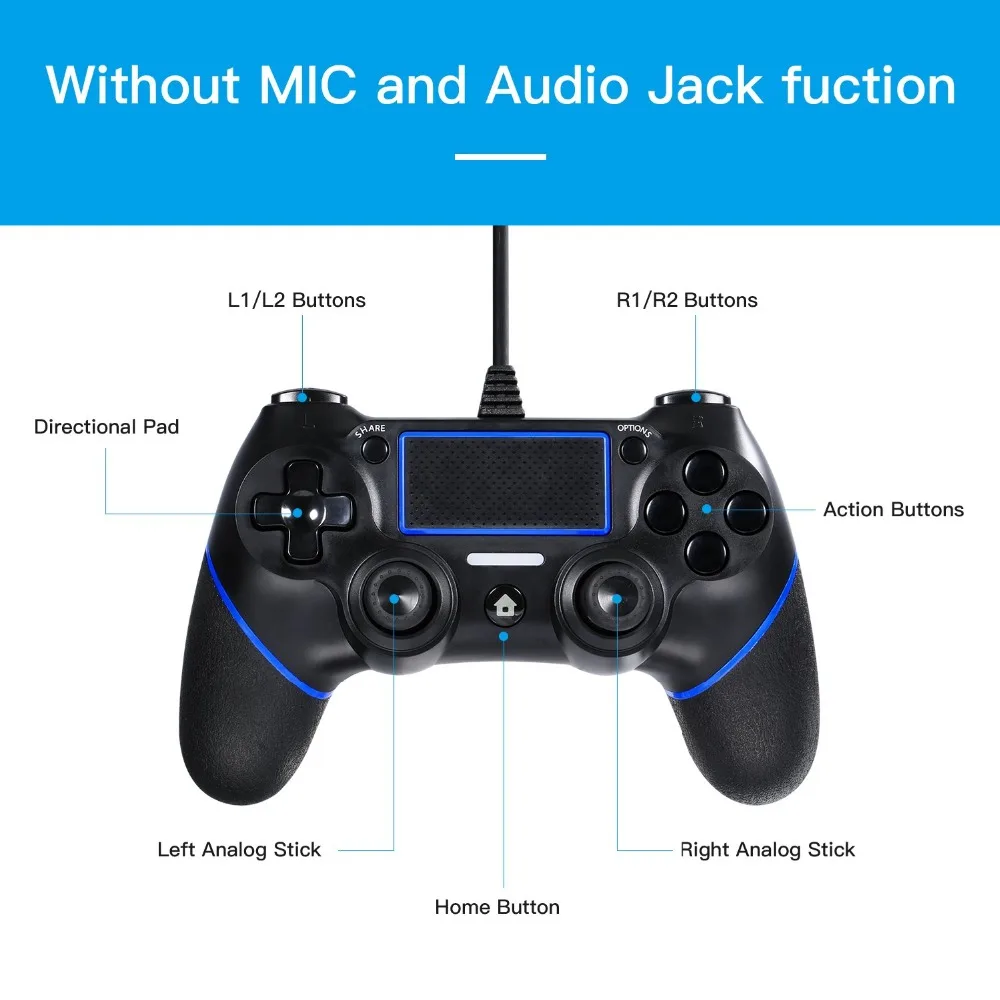 Контроллер PS4 проводной USB контроллер геймпада джойстик для Sony Playstation 4 Dualshock